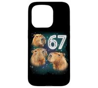 Funny Boys Girls 67 Meme Capybara Howling at The Moon 6 7 Carcasa para iPhone 15 Pro