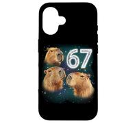 Funny Boys Girls 67 Meme Capybara Howling at The Moon 6 7 Carcasa para iPhone 16