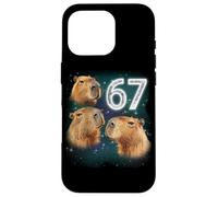 Funny Boys Girls 67 Meme Capybara Howling at The Moon 6 7 Carcasa para iPhone 16 Pro