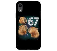 Funny Boys Girls 67 Meme Capybara Howling at The Moon 6 7 Carcasa para iPhone XR