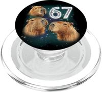 Funny Boys Girls 67 Meme Capybara Howling at The Moon 6 7 PopSockets PopGrip para MagSafe