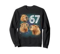 Funny Boys Girls 67 Meme Capybara Howling at The Moon 6 7 Sudadera