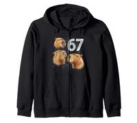Funny Boys Girls 67 Meme Capybara Howling at The Moon 6 7 Sudadera con Capucha