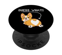 Funny Boys Guess What Butt Pembroke Welsh Corgi Dog Lover PopSockets PopGrip Adhesivo