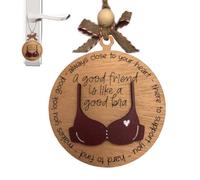 Funny Bra Ornament - Car Rearview Mirror Pendant | Friendship Quote Wooden