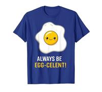 Funny Breakfast Foodies Egg Lovers Always Be Egg-celent Camiseta, Hombre, Azul Real, L
