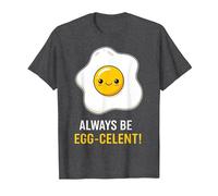 Funny Breakfast Foodies Egg Lovers Always Be Egg-celent Camiseta, Hombre, Jaspeado Oscuro, 4XL