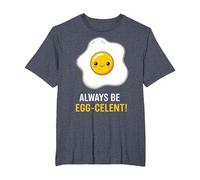 Funny Breakfast Foodies Egg Lovers Always Be Egg-celent Camiseta, Hombre Tallas Grandes, Azul Jaspeado, 2X Alto