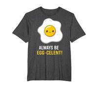 Funny Breakfast Foodies Egg Lovers Always Be Egg-celent Camiseta, Hombre Tallas Grandes, Jaspeado Oscuro, 3X Alto