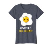 Funny Breakfast Foodies Egg Lovers Always Be Egg-celent Camiseta, Mujer, Azul Jaspeado, 3XL