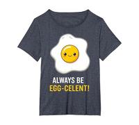 Funny Breakfast Foodies Egg Lovers Always Be Egg-celent Camiseta, Mujer Tallas Grandes, Azul Jaspeado, 6XL Grande