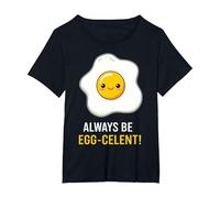 Funny Breakfast Foodies Egg Lovers Always Be Egg-celent Camiseta, Mujer Tallas Grandes, Negro, 2XL Grande