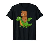 Funny Brown Bear Dragon Riding Zoo Day Niños Niñas Niños Camiseta