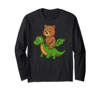 Funny Brown Bear Dragon Riding Zoo Day Niños Niñas Niños Manga Larga
