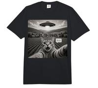 Funny Bruh Cat Selfie OVNI Secuestro Alien Nave Espacial Meme Comfort Colors Adult Heavyweight T-Shirt
