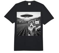 Funny Bruh Cat Selfie OVNI Secuestro Alien Nave Espacial Meme Comfort Colors Adult Heavyweight T-Shirt
