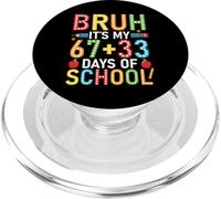 Funny Bruh It's My 67 33 Days of School Boys Kids 100th Day PopSockets PopGrip para MagSafe
