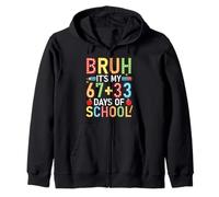 Funny Bruh It's My 67 33 Days of School Boys Kids 100th Day Sudadera con Capucha