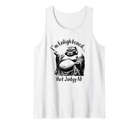 Funny Buddha Riendo Estoy Iluminado Pero Judgy AF Camiseta sin Mangas