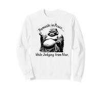 Funny Buddha Riendo Namaste en Paz Juez Desde lejos Sudadera