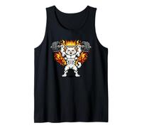 Funny Buff Cat Halterofilia Gimnasio Entrenamiento Culturista Felino Camiseta sin Mangas
