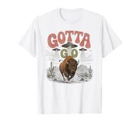 Funny Buffalo Gotta Go OVNI Alien Desert Design Western Humor Camiseta