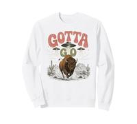 Funny Buffalo Gotta Go OVNI Alien Desert Design Western Humor Sudadera