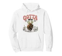 Funny Buffalo Gotta Go OVNI Alien Desert Design Western Humor Sudadera con Capucha
