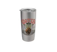 Funny Buffalo Gotta Go OVNI Alien Desert Design Western Humor Vaso térmico de acero inoxidable de doble pared