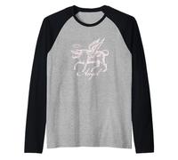 Funny Bull Angel Inglés Texto e Imagen Broma Camiseta Manga Raglan