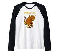 Funny Bull Pun - Humor de Inodoro de Dibujos Animados That Is Bullshit Camiseta Manga Raglan