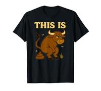 Funny Bull Pun - Humor de inodoro de dibujos animados "This Is Bullshit" Camiseta
