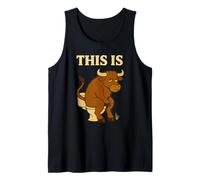 Funny Bull Pun - Humor de inodoro de dibujos animados "This Is Bullshit" Camiseta sin Mangas