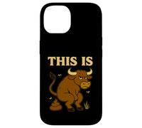 Funny Bull Pun - Humor de Inodoro de Dibujos Animados This Is Bullshit Carcasa para iPhone 14