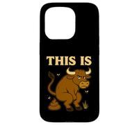 Funny Bull Pun - Humor de Inodoro de Dibujos Animados This Is Bullshit Carcasa para iPhone 15 Pro