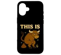 Funny Bull Pun - Humor de Inodoro de Dibujos Animados This Is Bullshit Carcasa para iPhone 16