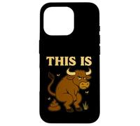 Funny Bull Pun - Humor de Inodoro de Dibujos Animados This Is Bullshit Carcasa para iPhone 16 Pro