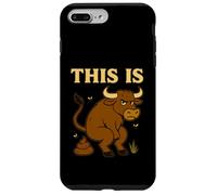 Funny Bull Pun - Humor de Inodoro de Dibujos Animados This Is Bullshit Carcasa para iPhone 7 Plus/8 Plus