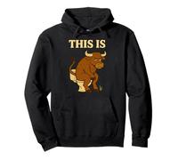 Funny Bull Pun - Humor de inodoro de dibujos animados "This Is Bullshit" Sudadera con Capucha