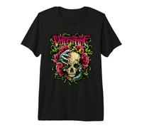 Funny Bullet My Valentine Horror con Calavera, Rosas y Sangre roja Camiseta Premium