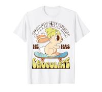 Funny Bunny Chocolate Skateboard Saying Camiseta