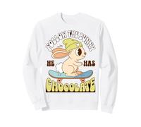 Funny Bunny Chocolate Skateboard Saying Sudadera