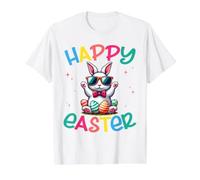 Funny Bunny Easter Happy Easter para niños y niñas Adultos Camiseta gráfica económica, Hombre, Blanco, M