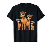 Funny Camel Family Wearing Sunglasses Arabian Animal Desert Camiseta