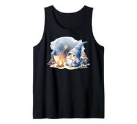 Funny Camper Dad Gnome At Campfire With Tent Love Camping Camiseta sin Mangas