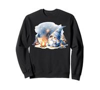 Funny Camper Dad Gnome At Campfire With Tent Love Camping Sudadera