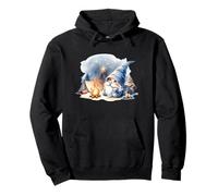 Funny Camper Dad Gnome At Campfire With Tent Love Camping Sudadera con Capucha