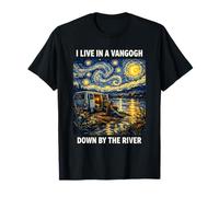 Funny Camper Live in Vangogh Down by The River Van Gogh Art Camiseta