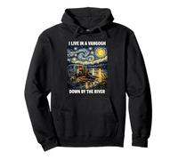 Funny Camper Live in Vangogh Down by The River Van Gogh Art Sudadera con Capucha