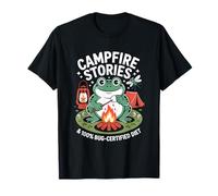 Funny Campfire Frog Camping Stories Vacaciones Camiseta